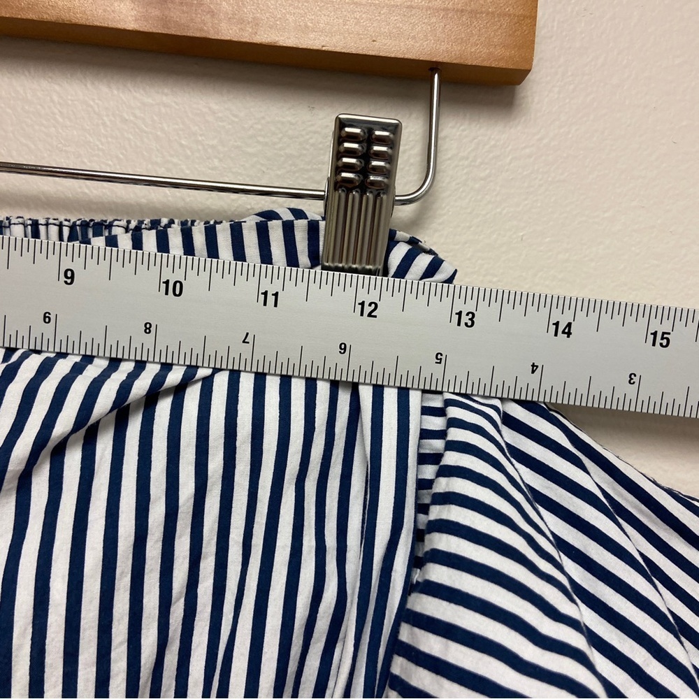 Faithfull the Brand Women Blue White Cotton House Top Louvre Stripe Print Size 2 - Picture 12 of 12